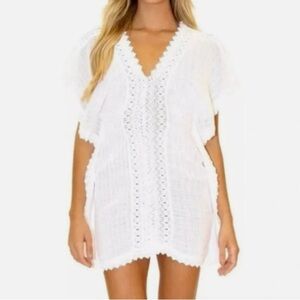 Seaspice Women’s White Crochet Mesh Swim Cover-Up size Large